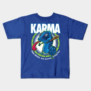 Karma Chameleon with Baseball Bat Cartoon Kids T-Shirt